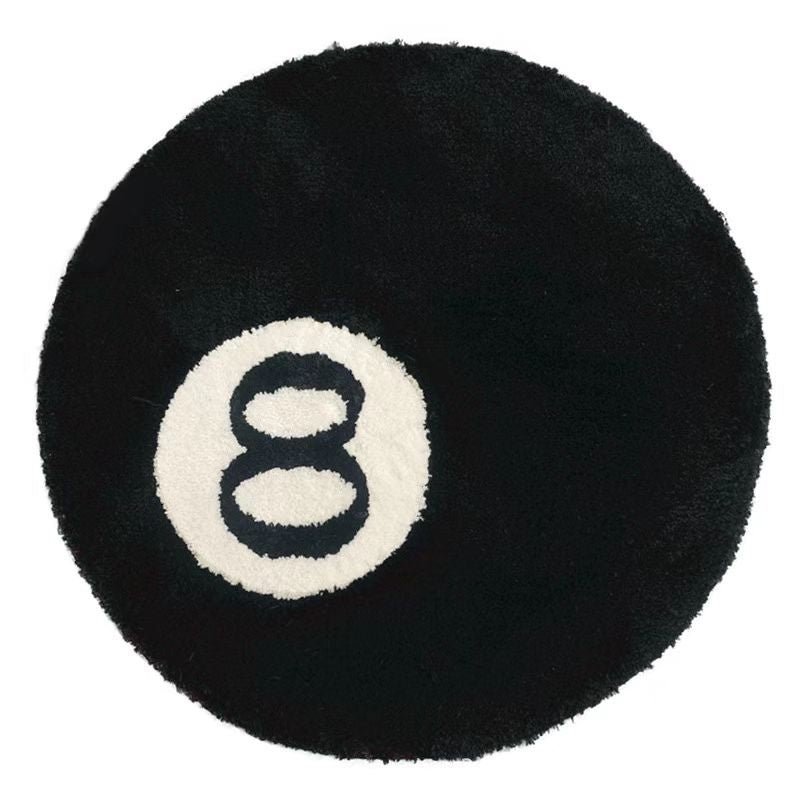 the 8 ball black round aesthetic grunge accent rug Josephorin