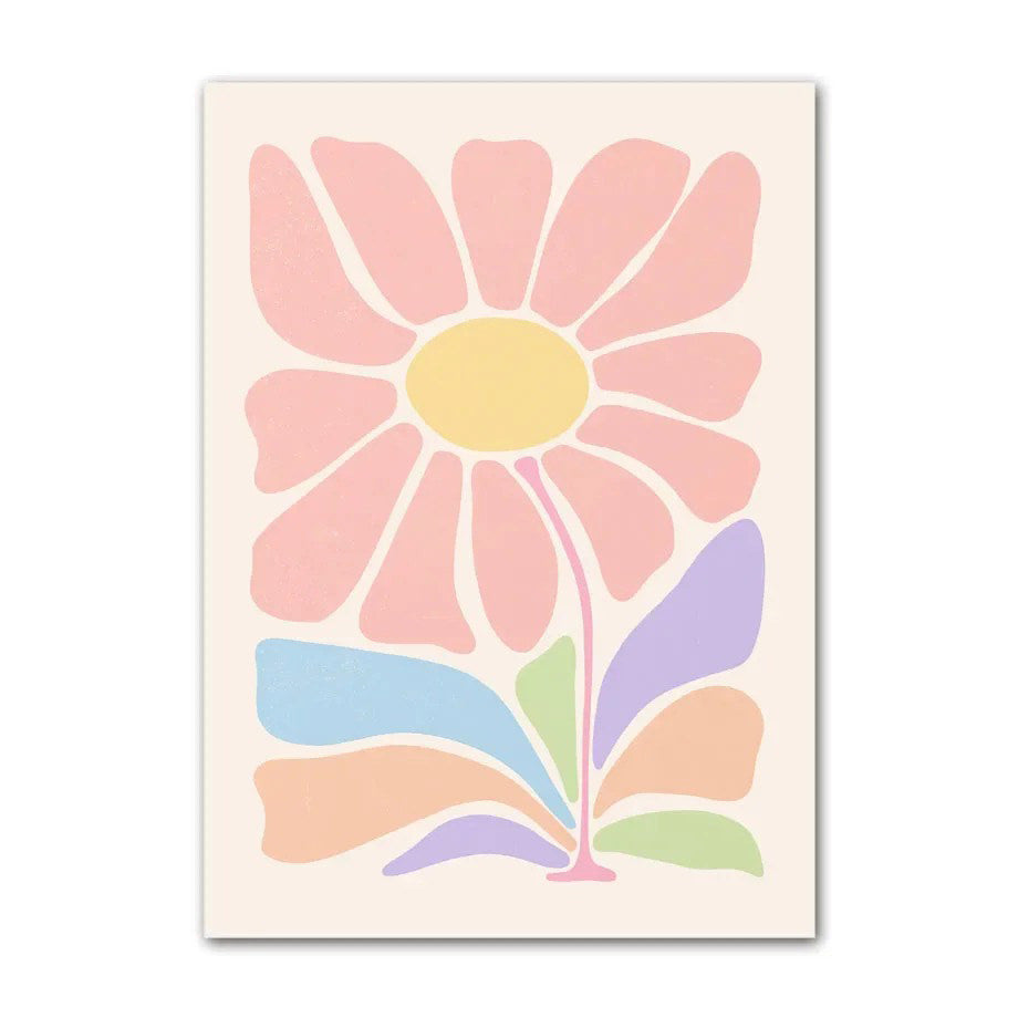 minimalist pastel aesthetic floral print gallery wall art canvas posters roomtery room decor