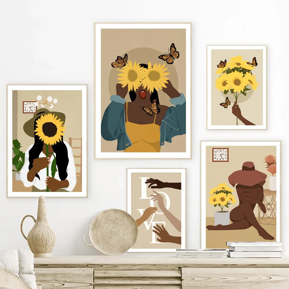 Embrace Sunflowers Gallery Wall Canvas Posters