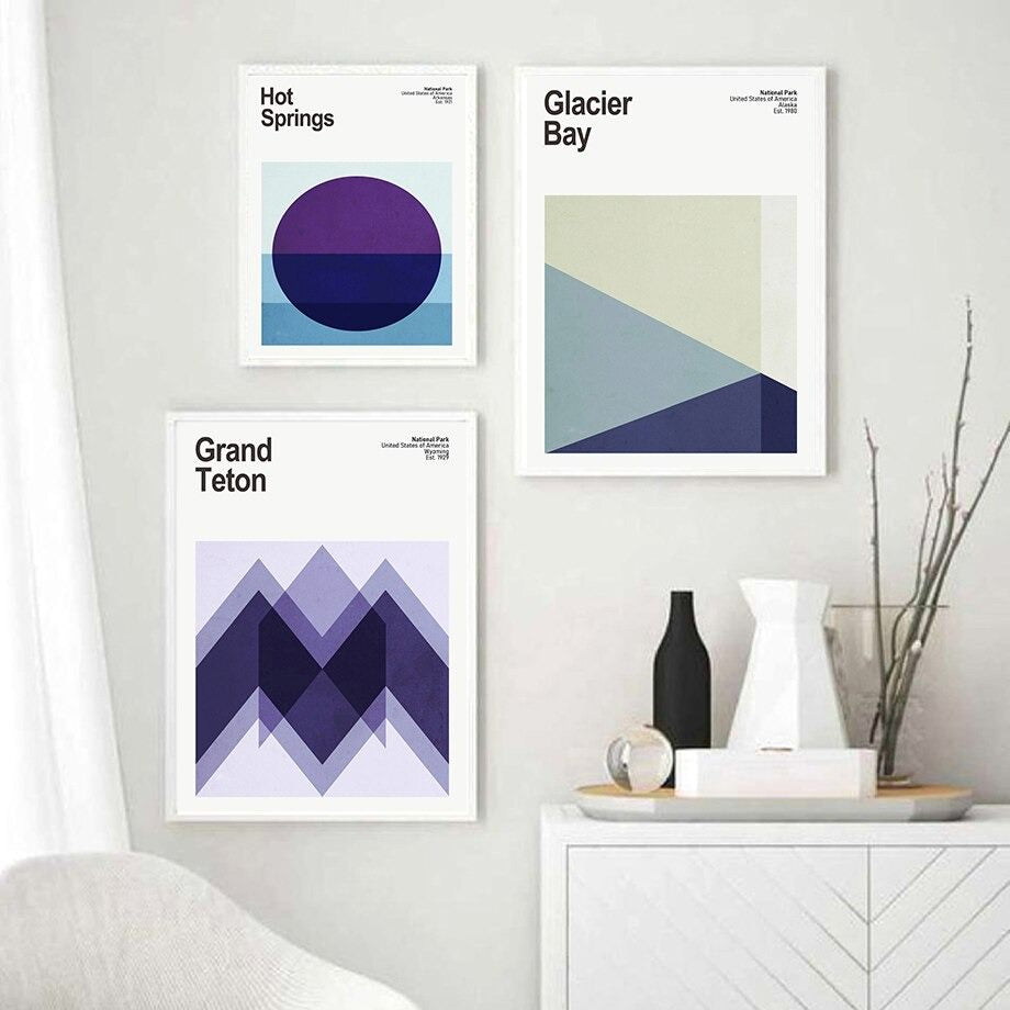 National Park Abstracts Canvas Posters