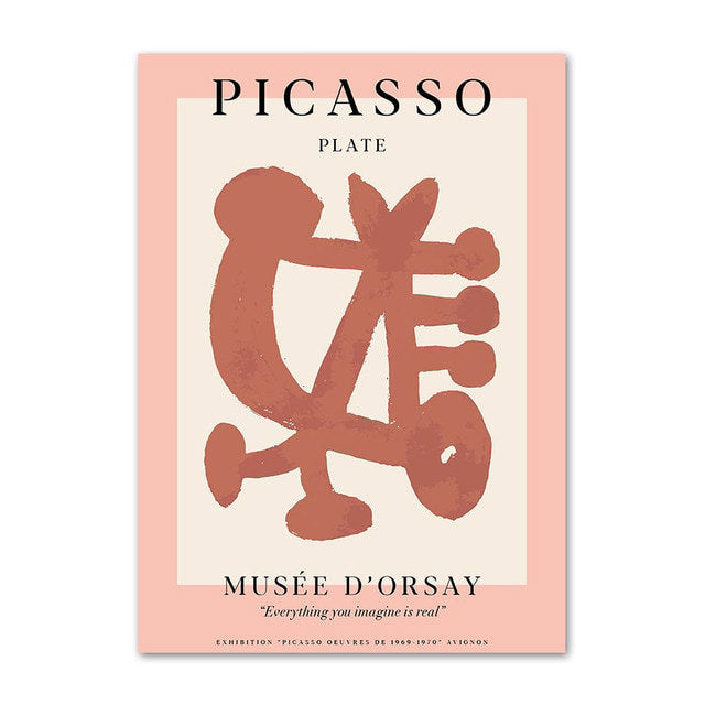 yayoi kusama picasso peachy color themed canvas wall art print paintings wall hanging aesthetic posters and pictures roomtery