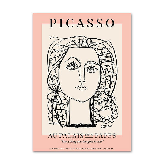 yayoi kusama picasso peachy color themed canvas wall art print paintings wall hanging aesthetic posters and pictures roomtery