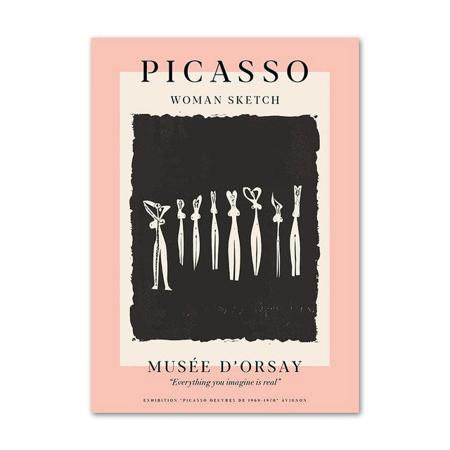 yayoi kusama picasso peachy color themed canvas wall art print paintings wall hanging aesthetic posters and pictures roomtery