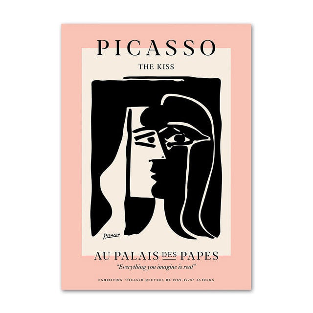 yayoi kusama picasso peachy color themed canvas wall art print paintings wall hanging aesthetic posters and pictures roomtery