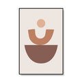 boho aesthetic room decor light brown abstract wavy figures canvas poster roomtery