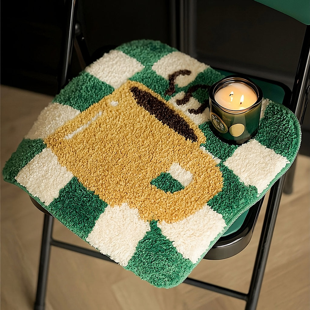 Coffee Cup Tufted Seat Pad