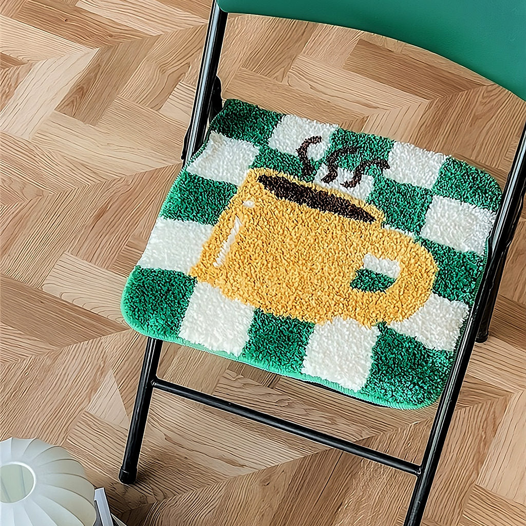 Coffee Cup Tufted Seat Pad