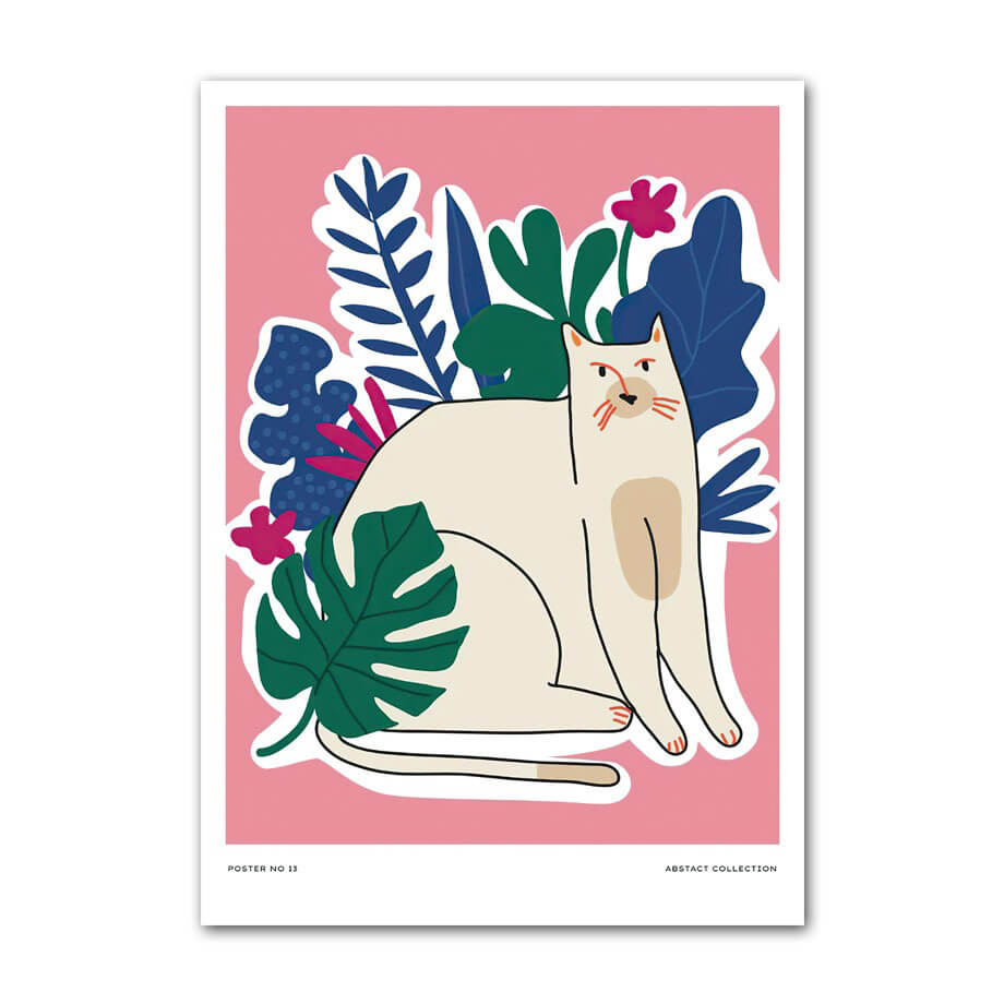colorful modern art cut out gallery wall art aesthetic posters