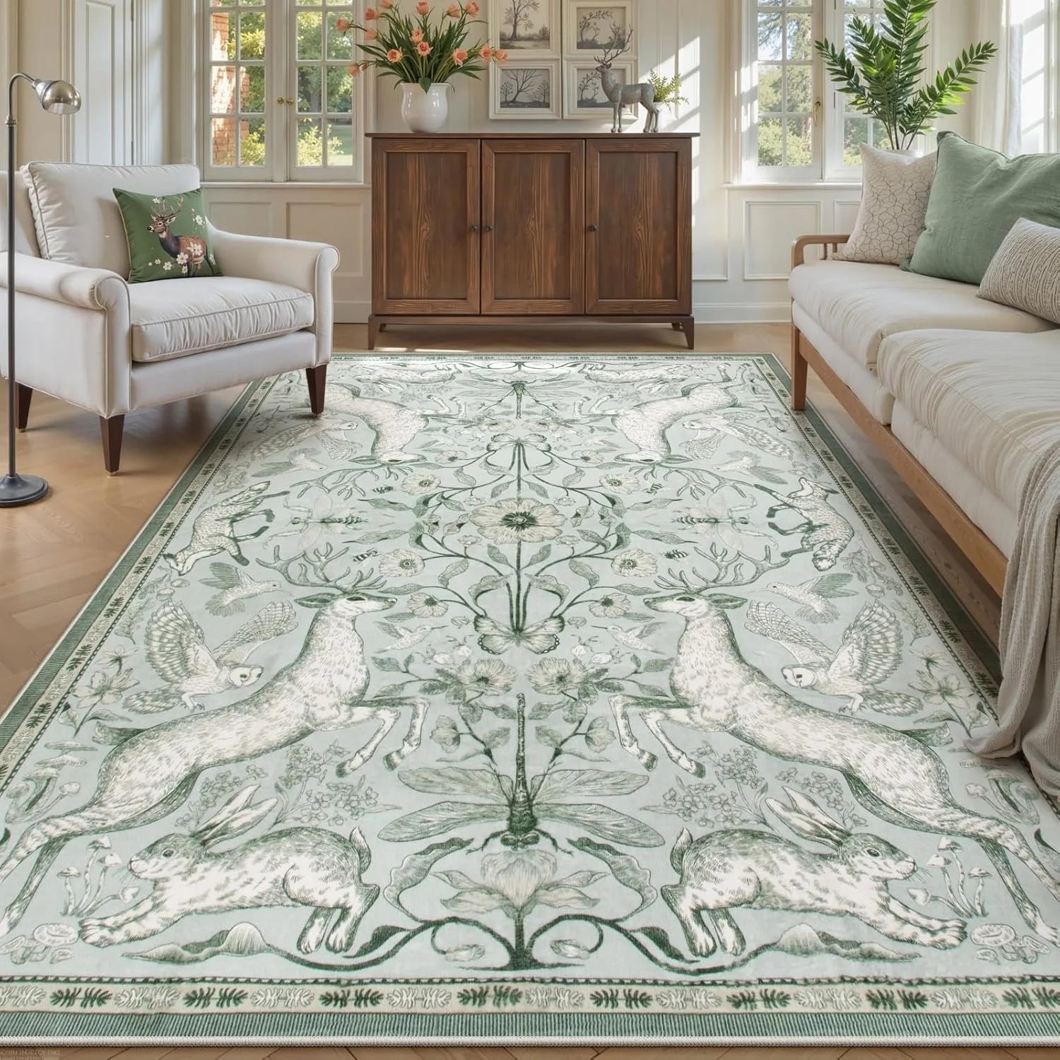 Living Room Carpet Non-slip Soft Machine Washable Floor Mat Retro Home Decor Easy To Fold Rug Bedroom Large Size Decorative Mats