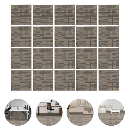 20Pcs Commercial Adhesive Carpet Tile Square Floor Tile Washable Mats Waterproof for Office Home Bedroom Livingroom 20x20"