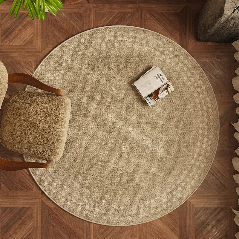 Round Carpet Non-slip Waterproof Soundproof Floor Mat Round Imitation Texture TPR Bottom Rug Large Size Home Decoration Mats