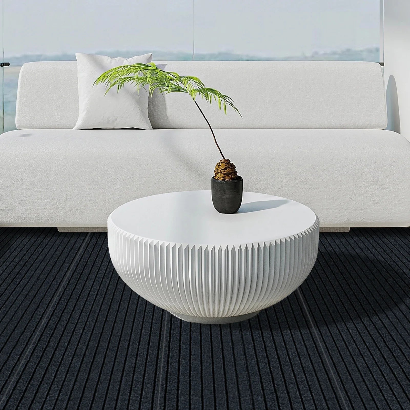 6mx70cm Long Non-Slip Rug Runner for Indoor Stairs Hallways, 5mm Striped Floor Mat, Anti-Skid Protective Carpet Cover for Steps