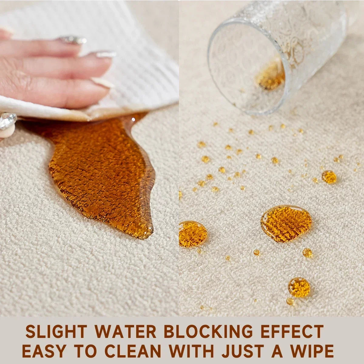 Round Carpet Non-slip Waterproof Soundproof Floor Mat Round Imitation Texture TPR Bottom Rug Large Size Home Decoration Mats