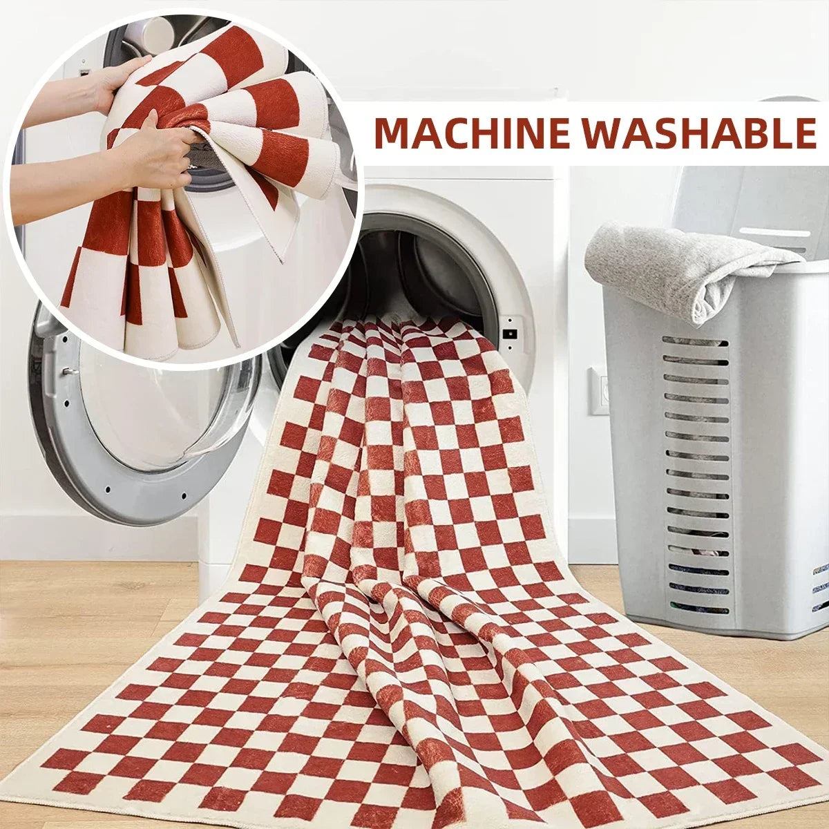 Living Room Carpet Non-slip Soft Machine Washable Floor Mat Retro Home Decor Easy To Fold Rug Bedroom Large Size Decorative Mats