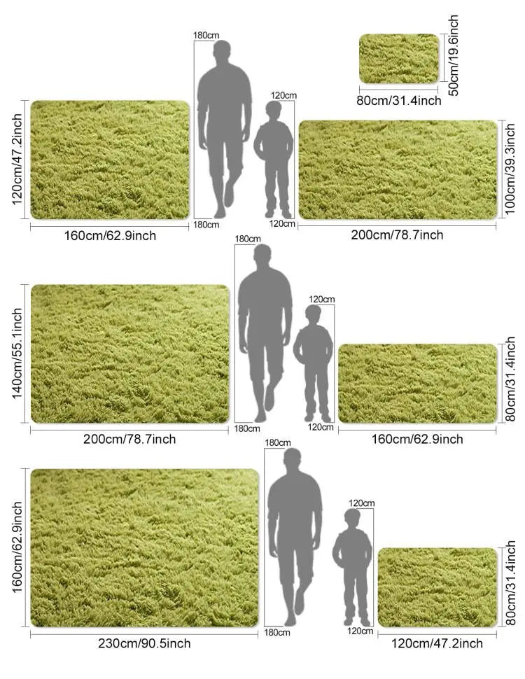 Shag Living Room Silk Wool Carpet Home Bedroom Bed Full Floor Mat Nordic Sofa Non-Slip Mat Simple Wind Plush Cushion