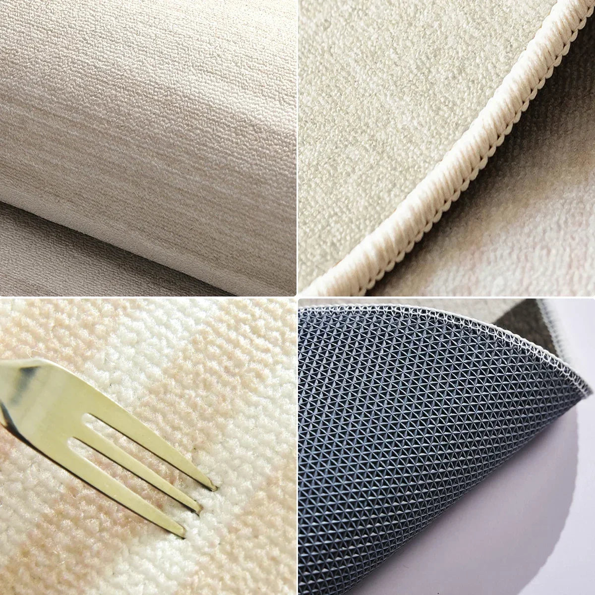 Round Carpet Non-slip Waterproof Soundproof Floor Mat Round Imitation Texture TPR Bottom Rug Large Size Home Decoration Mats