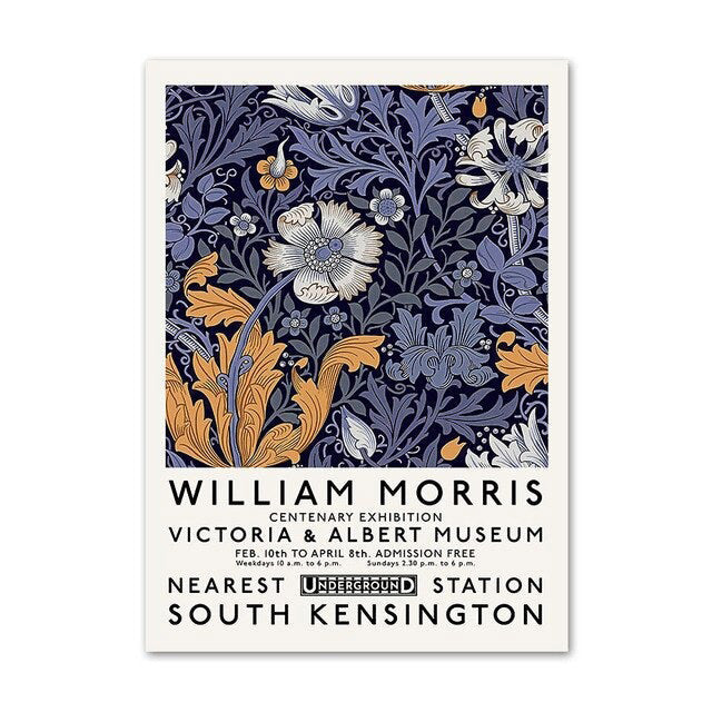 matisse morris yellow blue color themed gallery wall art aesthetic canvas posters roomtery