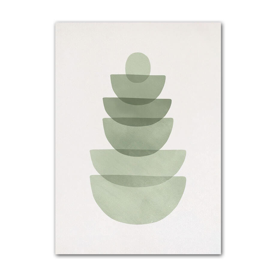 monstera leaf painting sage green aesthetic gallery wall art canvas poster roomtery