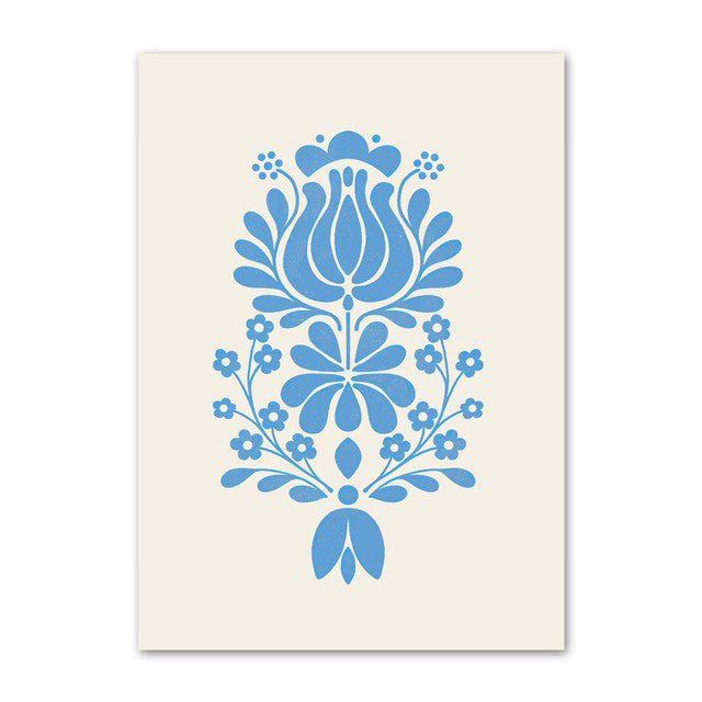 pale blue aesthetic canvas wall art pastel flower poster roomtery