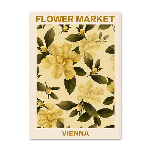 pastel pale vintage floral wall art painting flower market aesthetic canvas posters roomtery