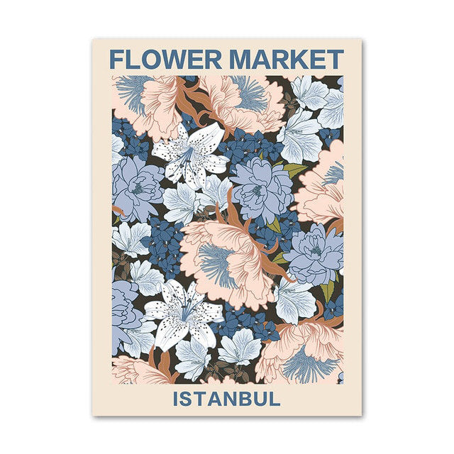 pastel pale vintage floral wall art painting flower market aesthetic canvas posters roomtery