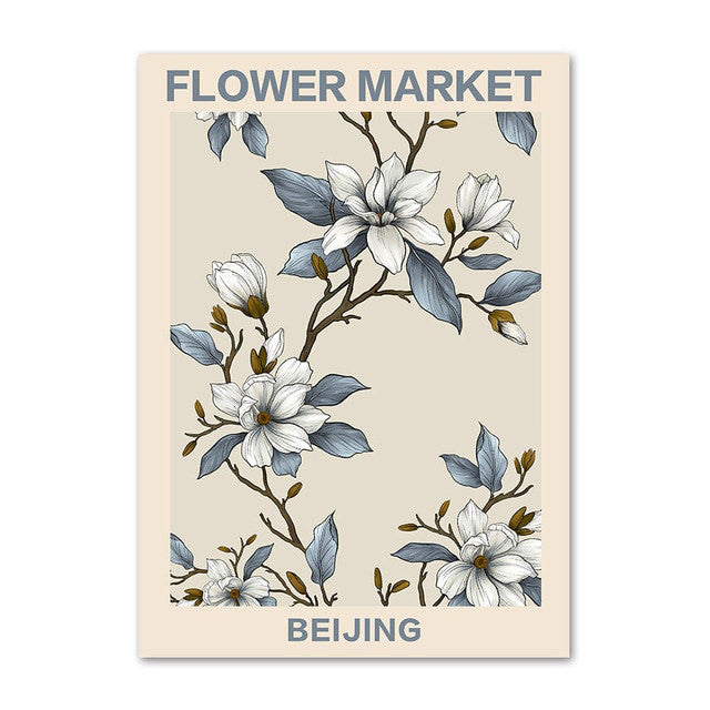 pastel pale vintage floral wall art painting flower market aesthetic canvas posters roomtery