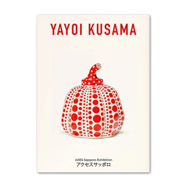 kusama art red black dots gallery wall canvas wall art aesthetic posters roomtery
